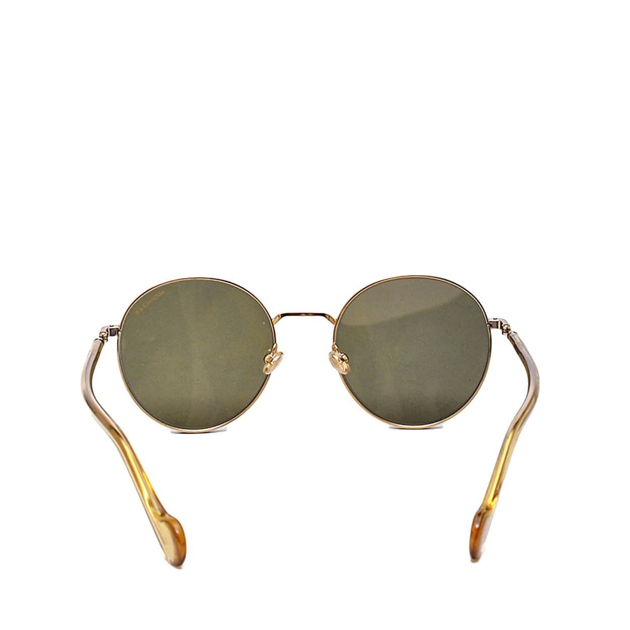 Moncler- Shiny Yellow & Brown Owlet Sunglasses